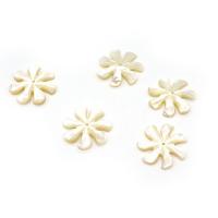 Natural Seashell Beads Flower Carved DIY white 25mm Sold By PC