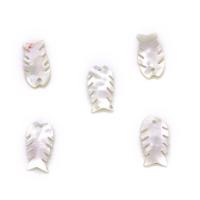 Shell Privjesci, Sea Shell, Riba Bone, Izrezbaren, bez spolne razlike, bijel, 10x20mm, Prodano By PC