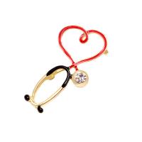 Enamel Brooch Zinc Alloy Stethoscope plated Unisex & with rhinestone nickel lead & cadmium free Sold By PC