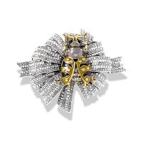 Strass Broche, Zinc Alloy, Insect, plated, voor vrouw & glazuur & met strass, nikkel, lood en cadmium vrij, 77x60mm, Verkocht door PC