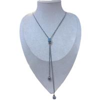 Collier en alliage de zinc Pull, Placage, bijoux de mode & pour femme, argent, Longueur Environ 23.6 pouce, Vendu par PC