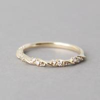 Cubic Zirconia Micro Pave Brass Ring gold color plated & micro pave cubic zirconia & for woman US Ring Sold By PC