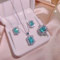 Sets de Joyas de Cristal , cuproníquel, con Cristal, Patrón Geométrico, chapado en platina real, Joyería & para mujer, más colores para la opción, Vendido por UD