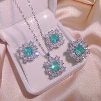 Sets de Joyas de Cristal , cuproníquel, con Cristal, Patrón Geométrico, chapado en platina real, Joyería & para mujer & con diamantes de imitación, más colores para la opción, Vendido por UD