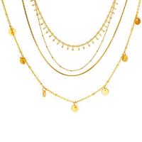 ファッション多層ネックレス, チタン鋼, 14 K ゴールド メッキ, ファッションジュエリー & 女性用, 無色, 売り手 パソコン