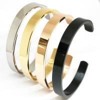 304 roestvrij staal Manchet Bangle, verschillende stijlen voor de keuze & voor de mens, meer kleuren voor de keuze, 64x33x8mm, Verkocht door PC