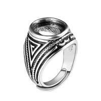 Sinc Alloy Bezel Ring Bonn, dath airgid antique plátáilte, Inchoigeartaithe & jewelry faisin & unisex, nicil, luaidhe & caidmiam saor in aisce, 12x10mm, Díolta De réir PC