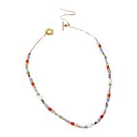 Gemstone smycken halsband, Mässing, med Natursten & Freshwater Pearl, 18K guldpläterad, Bohemiska stilen & för kvinna, Längd Ca 48 cm, Säljs av PC