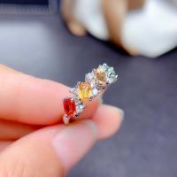 Strass vinger Ring, Messing, Geometrisch Patroon, geplatineerd, verstelbaar & voor vrouw & met strass, Maat:6-8, Verkocht door PC