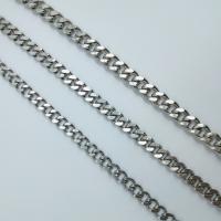 Ruostumaton teräs Curb Chain, 304 Stainless Steel, elektrolysointi, erikokoisia valinnalle, alkuperäinen väri, 100m/erä, Myymät erä