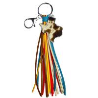 Key Chain, Zinc Alloy, med Microfiber PU & Koskind, mode smykker & for kvinde, flere farver til valg, 220mm, 2pc'er/Bag, Solgt af Bag