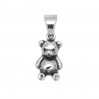 Rostfritt stål Animal Hängen, 316L rostfritt stål, Bear, mode smycken & Unisex, ursprungliga färgen, 11x18mm, Säljs av PC