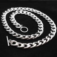 Stainless Steel Chain Ogrlica, 304 nehrđajućeg čelika, uglađen, modni nakit & različite veličine za izbor & za čovjeka, izvorna boja, Dužina Približno 23.62 inčni, 5pramenovi/Lot, Prodano By Lot