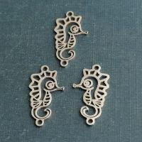 Rustfrit stål Connector, Titanium Stål, Seahorse, poleret, du kan DIY, flere farver til valg, 11x21mm, Solgt af PC