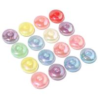 Miracolo perline acriliche, acrilico, Cerchio piatto, placcato multicolore, DIY, colori misti, 19x8mm, Foro:Appross. 5.8mm, 10PC/borsa, Venduto da borsa