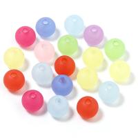 Frosted Acrylic Beads Round DIY mixed colors Sold By Bag