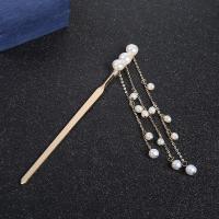 Hår Stick, Mässing, med Freshwater Pearl, för kvinna, nickel, bly och kadmium gratis, 4-9mm, Säljs av PC