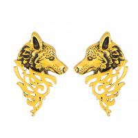 Zinklegering oorknoppen, Zinc Alloy, Wolf, plated, mode sieraden & voor vrouw, meer kleuren voor de keuze, 25x17mm, Verkocht door pair