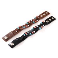 Cowhide Bracelet with turquoise & Zinc Alloy fashion jewelry & for woman Sold By PC