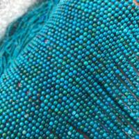 Perle, rund, poliert, DIY, blau, 3mm, verkauft per ca. 38-40 cm Strang