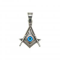 Evil Eye Hangers, 316L roestvrij staal, met Glas, mode sieraden & uniseks, 27x36mm, Verkocht door PC