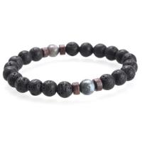 Gemstone Bracelets Lava folk style & for man 8mm Length Approx 7 Inch Sold By PC