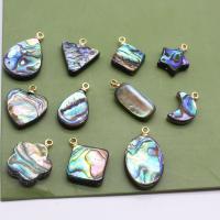 Naturlig Abalone Shell Pendler, med Zinc Alloy, håndlavet, forskellige stilarter for valg, 20pc'er/Lot, Solgt af Lot