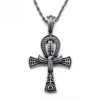 Titanium Steel Pendants Cross blacken black Sold By PC