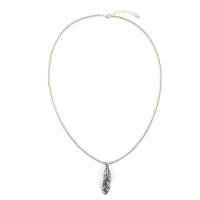 Zink Alloy Smycken Collier, med 6cm extender kedja, Feather, silver pläterad, för människan, nickel, bly och kadmium gratis, Längd Ca 60 cm, Säljs av PC