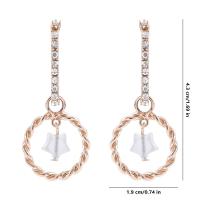 Pendientes de Cristal, aleación de zinc, con Cristal, pentagrama, chapado en color dorado, para mujer & con diamantes de imitación, libre de níquel, plomo & cadmio, 19x43mm, Vendido por Par