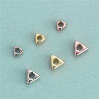 925 Sterling Silver Beads Triangle plated DIY Sold By Lot