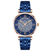 Reloj de Pulsera de Mujeres, aleación de zinc, con Vidrio & acero inoxidable 304, Resistente al agua de la vida & Joyería & para mujer & con diamantes de imitación, más colores para la opción, libre de níquel, plomo & cadmio, longitud aproximado 6.7 Inch, Vendido por UD