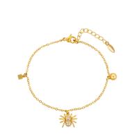 Zinklegering armbandkettingen, Zinc Alloy, met 3.3cm extender keten, Spin, gold plated, mode sieraden & verstelbaar & voor vrouw & met strass, gouden, nikkel, lood en cadmium vrij, 12mm, Lengte Ca 17 cm, Verkocht door PC