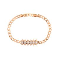 Zinklegering armbandkettingen, Zinc Alloy, met 2cm extender keten, gold plated, mode sieraden & voor vrouw & met strass, gouden, nikkel, lood en cadmium vrij, 10mm, Lengte Ca 17 cm, Verkocht door PC