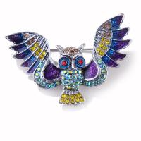 emalje broche, Zinc Alloy, Bat, mode smykker & Unisex & med rhinestone, nikkel, bly & cadmium fri, 53x35mm, Solgt af PC