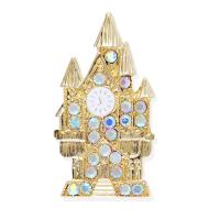 Rhinestone Brooch Zinc Alloy Castle Unisex & enamel & with rhinestone golden nickel lead & cadmium free Sold By PC