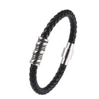 PU Cord Armbånd, med 316 Stainless Steel, forskellige længde for valg & for mennesket, flere farver til valg, 6mm, Solgt af PC