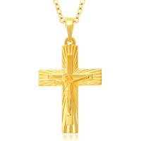 Zinklegering Cross Hangers, Zinc Alloy, Oversteken, gold plated, DIY, gouden, nikkel, lood en cadmium vrij, 23x40mm, Verkocht door PC