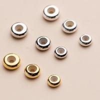 925 Sterling Zilver Stopper Kralen, met Silicone, Rondelle, plated, verschillende grootte voor keus, meer kleuren voor de keuze, Verkocht door PC