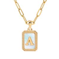 Collana di titanio acciaio, Titantium acciaio, with conchiglia, with 1.96 inch extender chain, placcato color oro, stili diversi per la scelta & per la donna, 13x20mm, Lunghezza Appross. 18.11 pollice, Venduto da PC