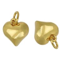 Colgantes de Metal en Forma Corazón, chapado en color dorado, Joyería & Bricolaje, dorado, 11x12x4.50mm, agujero:aproximado 3mm, Vendido por UD