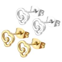 Stainless Steel Stud Earrings 304 Stainless Steel Vacuum Ion Plating for woman & hollow Sold By Bag