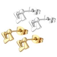 Stainless Steel Stud Earrings 304 Stainless Steel Vacuum Ion Plating for woman & hollow Sold By Bag