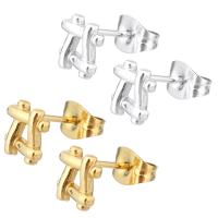 Roestvrij staal Stud Earrings, 304 roestvrij staal, voor vrouw & hol, meer kleuren voor de keuze, 7x7x13mm, 6paren/Bag, Verkocht door Bag