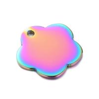 Pendentif fleur en acier inoxydable, Acier inoxydable 304, bijoux de mode, multicolore, 14mm, Vendu par PC