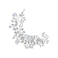 bandeau, alliage de zinc, avec cristal, Placage, bijoux de mode & pour femme & avec strass, argent, protéger l'environnement, sans nickel, plomb et cadmium, 230x50mm, Vendu par PC