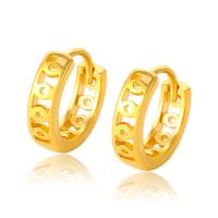 Zinc Alloy Drop Earrings Donut gold color plated fashion jewelry & for woman & hollow golden nickel lead & cadmium free Sold By Pair