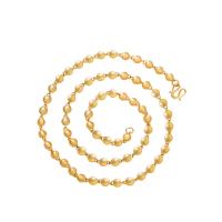 Zinklegering halskettingen, Koper legering, Ronde, gold plated, mode sieraden & voor de mens, gouden, nikkel, lood en cadmium vrij, 6mm, Lengte Ca 60 cm, Verkocht door PC