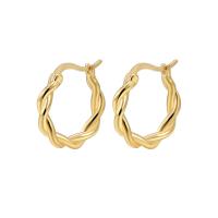 Messing Spring hoop oorbellen, Donut, gold plated, voor vrouw, gouden, nikkel, lood en cadmium vrij, 16x18mm, Verkocht door pair