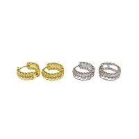 Terningformet Zirkon Micro Pave Messing Øreringe, Donut, forgyldt, Micro Pave cubic zirconia & for kvinde, flere farver til valg, nikkel, bly & cadmium fri, 16x18mm, Solgt af par